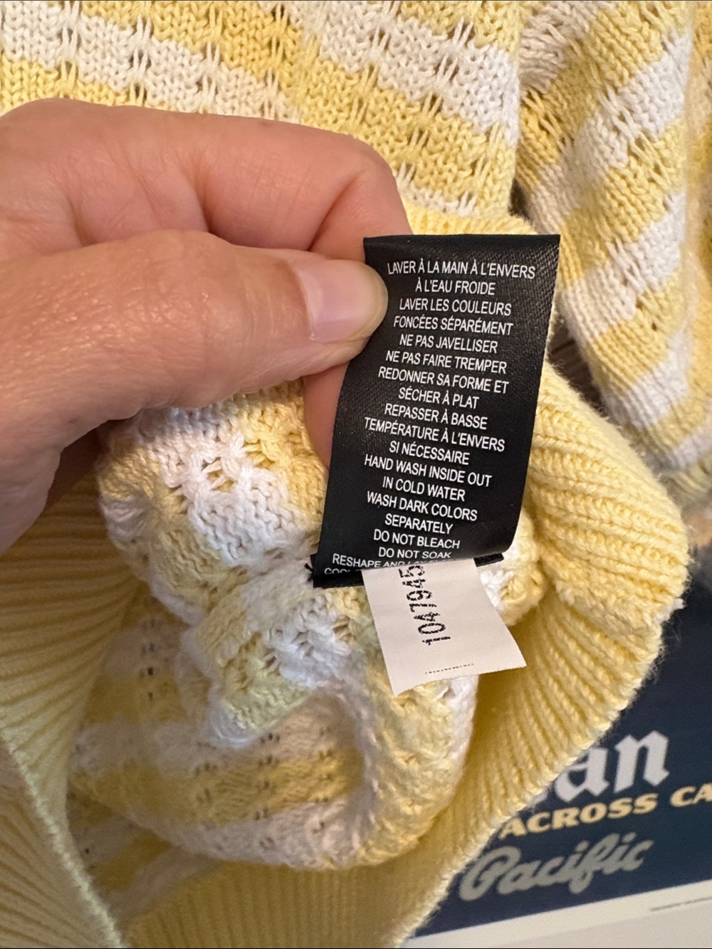 ICON Yellow & White Striped Crewneck Short Puff-Sleeve Sweater - Picture 5 of 5